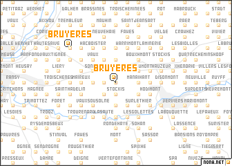 map of Bruyères