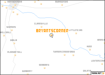 map of Bryants Corner