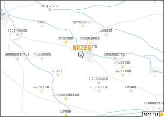 map of Brzeg