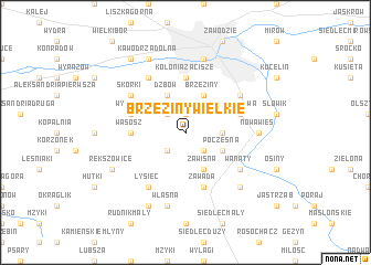 map of Brzeziny Wielkie