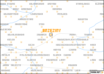 map of Brzeziny