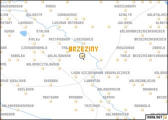 map of Brzeziny