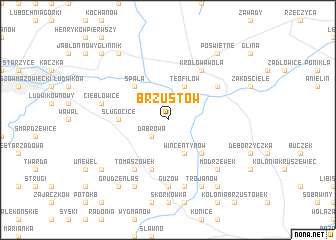 map of Brzustów