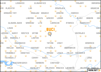 map of Bučí