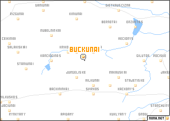 map of Bučkūnai