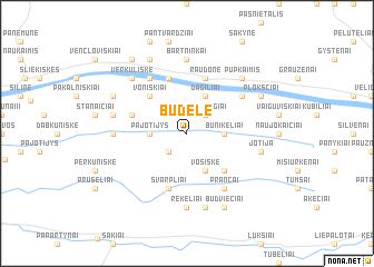 map of Būdelė