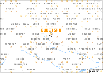 map of Budětsko