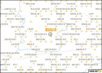 map of Budín