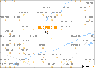 map of Būdviečiai