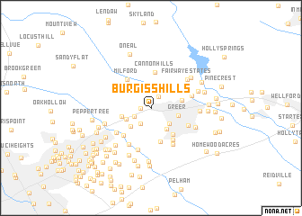 map of Burgiss Hills