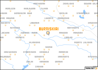 map of Burniškiai