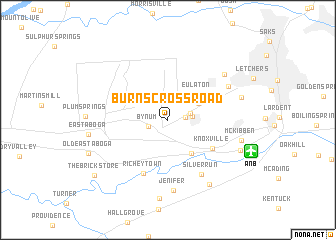 map of Burns Crossroad