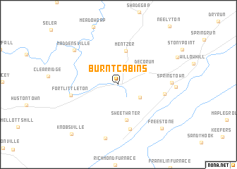 map of Burnt Cabins