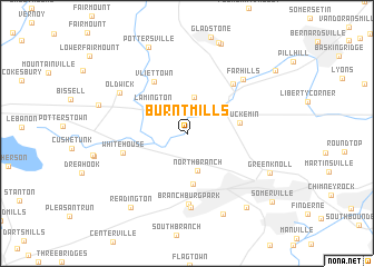 map of Burnt Mills