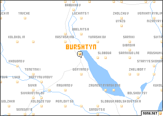 map of Burshtyn