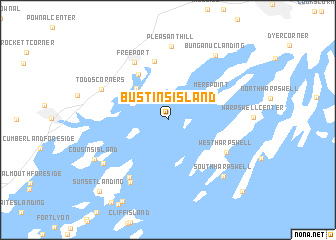 map of Bustins Island