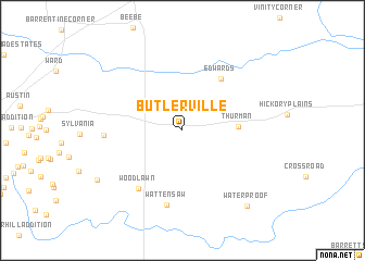 map of Butlerville