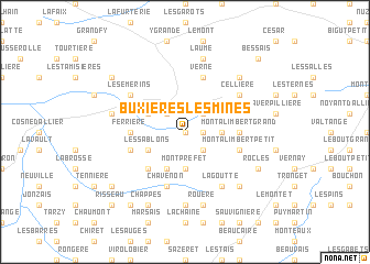 map of Buxières-les-Mines