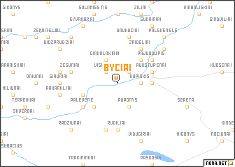 map of Byčiai