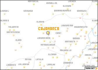 map of Cajamarca