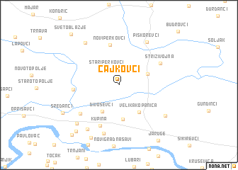 map of Čajkovci