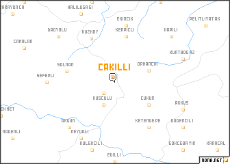 map of Çakıllı