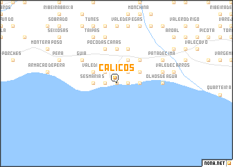 map of Caliços