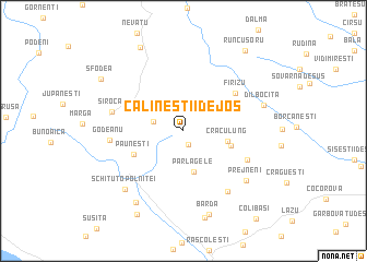 map of Călineştii de Jos