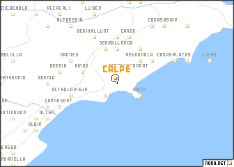 map of Calpe