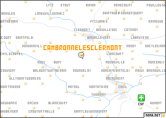 map of Cambronne-lès-Clermont