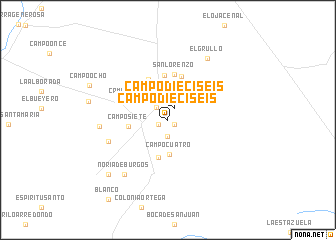 map of Campo Dieciséis