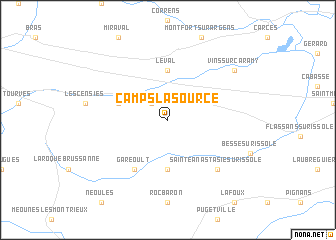 map of Camps-la-Source