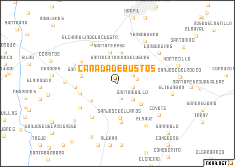 map of Cañada de Bustos