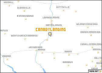 map of Canady Landing