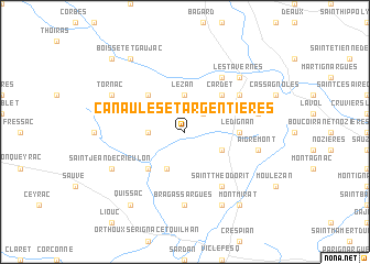 map of Canaules-et-Argentières