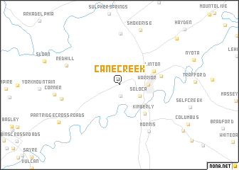 map of Cane Creek