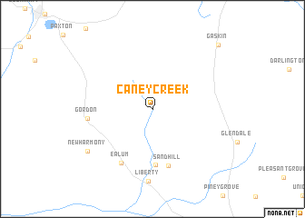 map of Caney Creek