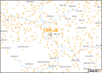 map of Čaplje