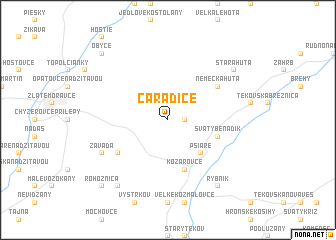 map of Čaradice