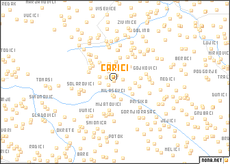 map of Čarići