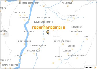 map of Carmen de Apicalá