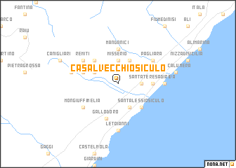 map of Casalvecchio Siculo