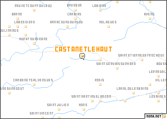 map of Castanet-le-Haut