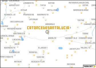 map of Catorce de Santa Lucía