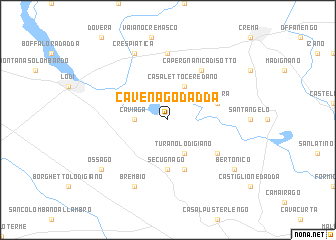 map of Cavenago dʼAdda