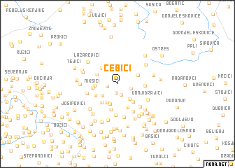map of Ćebići