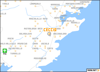 map of Ceccia