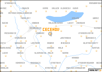 map of Čečehov