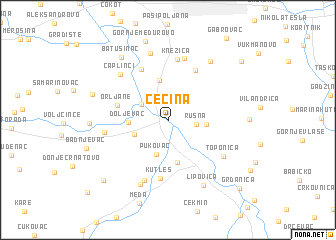 map of Čečina