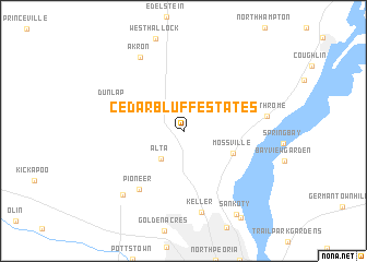 map of Cedar Bluff Estates